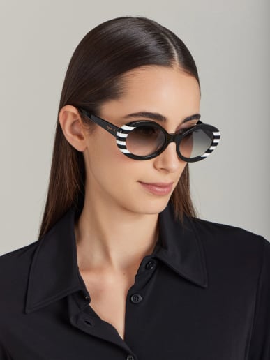 black and white Romy striped sunglasses