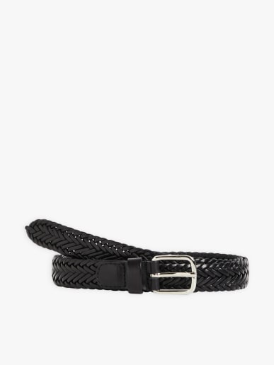 black Omar woven calfskin belt