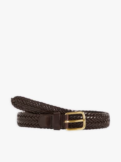 brown Omar woven calfskin belt