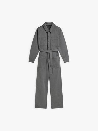 mottled grey cotton jumpsuit