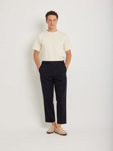 pantalon en coton bleu