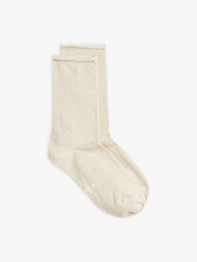 chaussettes lurex &Eacute;l&eacute;na &eacute;cru