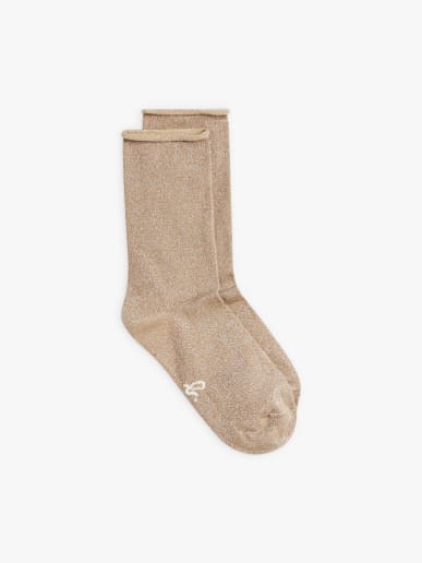 chaussettes lurex &Eacute;l&eacute;na beige