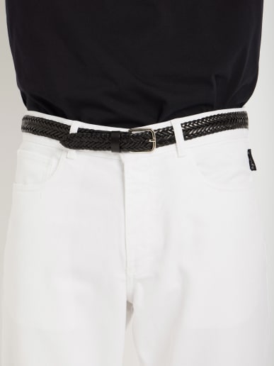 black Omar woven calfskin belt