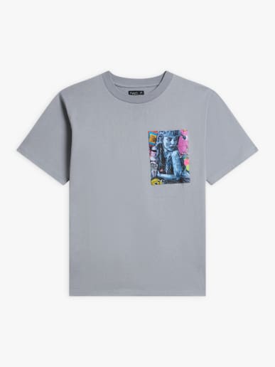 grey Mark cotton t-shirt screen-print "Fille"