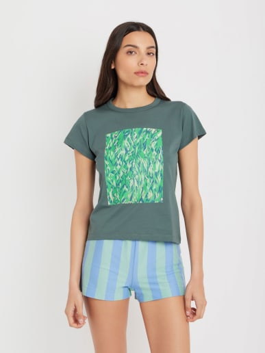 green cotton jersey Brando t-shirt artist Atelier Cl&eacute;oph&eacute;e