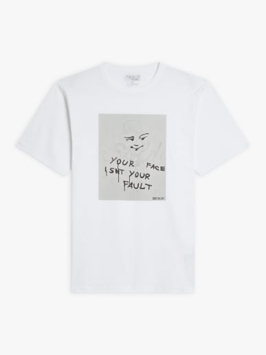 white Le Mixte unisex cotton jersey t-shirt artist Jim Joe