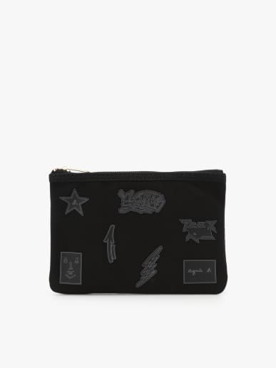 pochette en coton noir