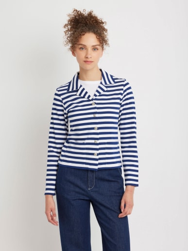 veste Cubana en coton &agrave; rayures bleu