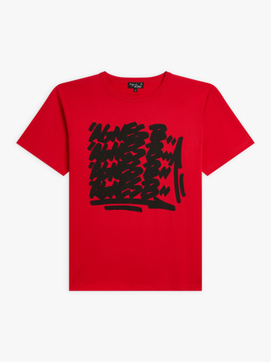 red Le Mixte cotton t-shirt artist Jonone