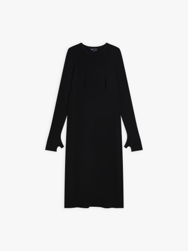 robe Oriane en jersey cr&ecirc;pe noir