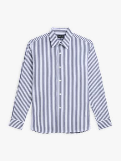 chemise Andy en coton &agrave; rayures bleu