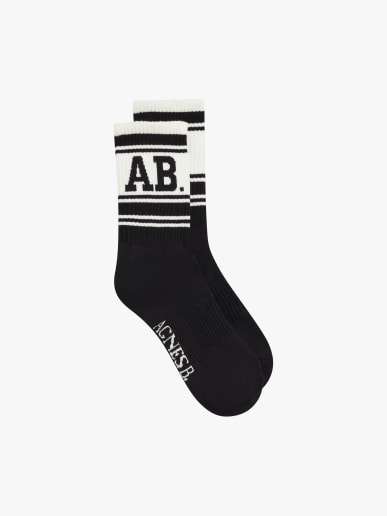 black cotton Ab Sport socks with "ab." embroidery