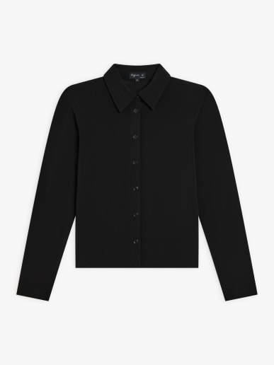 black cr&ecirc;pe jersey Peaufines shirt