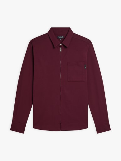 chemise M&eacute;tro en coton bordeaux