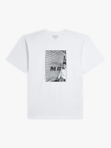 white cotton artist Mark Cohen Chris t-shirt