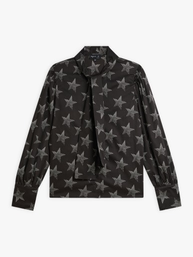 black cotton star print New Caraco shirt