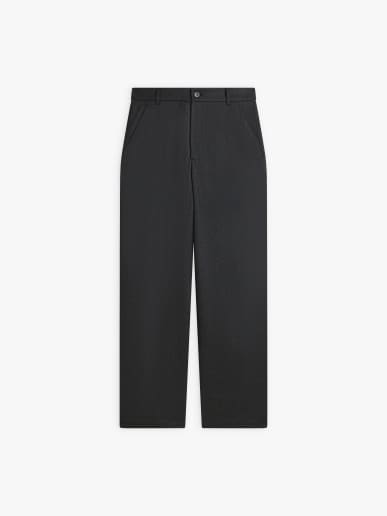 mottled grey wool gabardine trousers