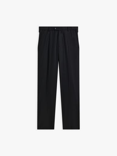 black wool gabardine trousers