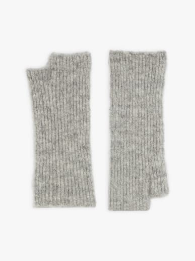 mitaines Ellis en alpaga gris clair chin&eacute;