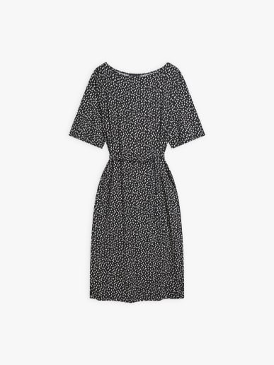 viscose jersey graphic black and white print Yocean dress