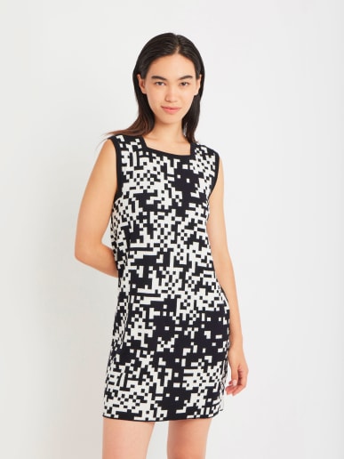 robe Pixel en coton noir