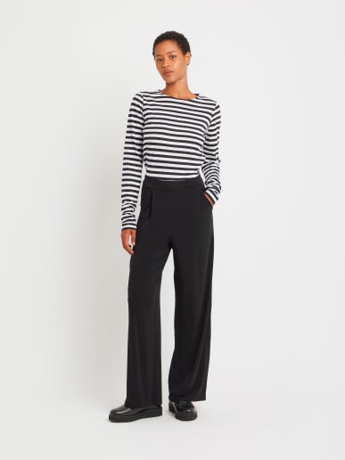 black cr&ecirc;pe jersey New Toner trousers