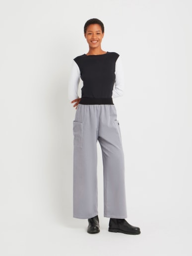 pantalon Matis court en coton gris