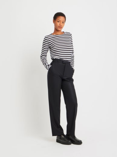 black wool gabardine Ameline trousers