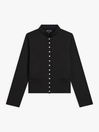 black cotton fleece Tambourin jacket