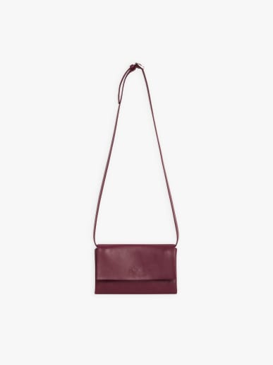 burgundy leather Tina clutch