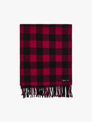 red checked wool Jean-Paul scarf