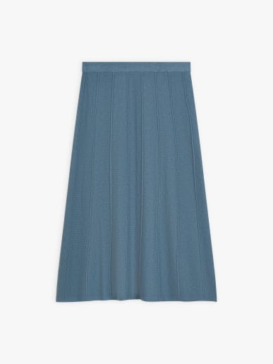 blue-grey wool skirt
