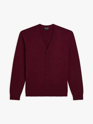 gilet Edwin en jersey d'alpaga bordeaux