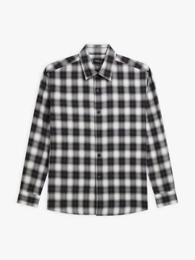 black and white cotton checked Andy shirt