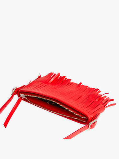 pochette Carmen en cuir rouge garance image number 4