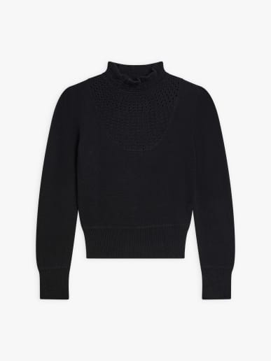 pull Plastron en laine noir