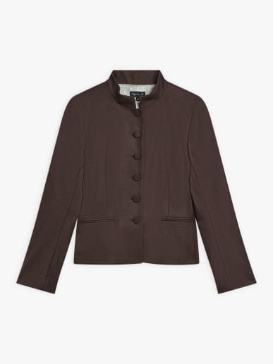 mottled brown wool gabardine Anna-Belle jacket