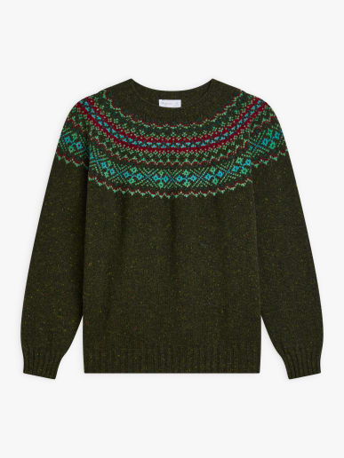 pull Tweedy &agrave; motif &eacute;cossais en laine vert