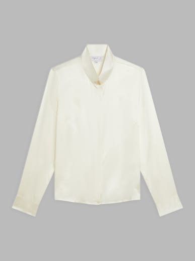 off-white silk shirt