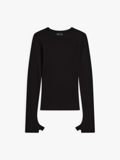 black jersey Evening Mitaines (fingerless gloves) t-shirt