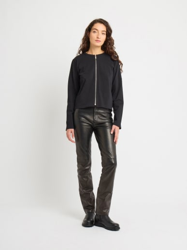 black cotton Zip cardigan