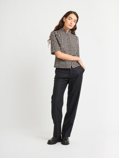 black cotton Heart print Ginette shirt