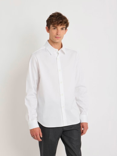 chemise Tom blanche en serg&eacute; de coton