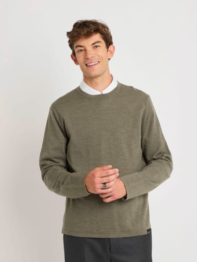 pull Park en laine m&eacute;rinos vert