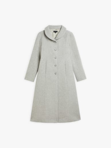 grey wool long coat
