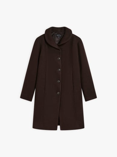 brown wool mid-length coat