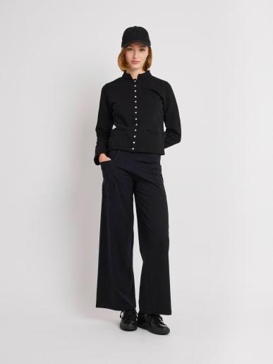 black cotton fleece Tambourin jacket