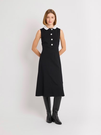 robe Adele en jersey de coton noir
