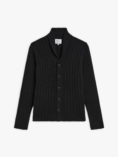 black yak hair cardigan